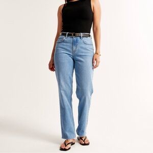 Abercrombie Curve Love Straight Mid Rise Jeans